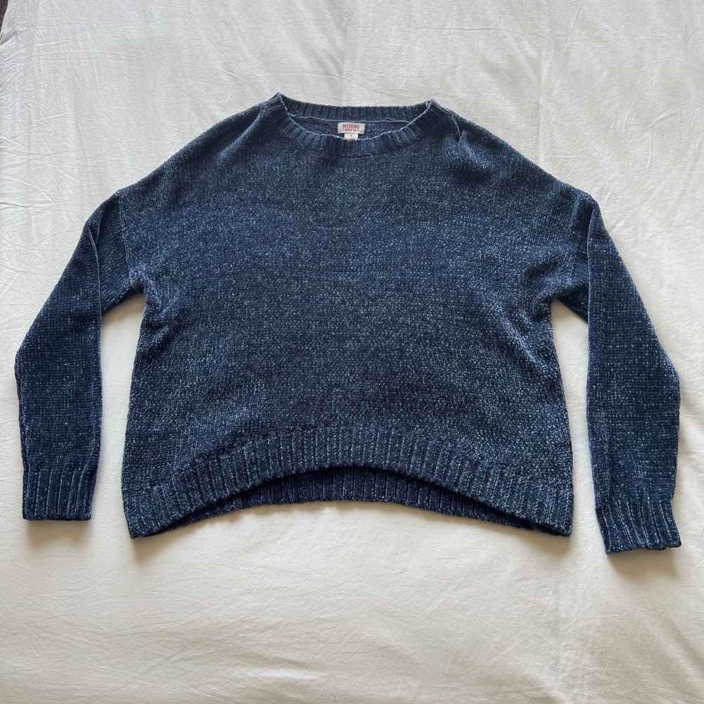 Mossimo Supply Co. Velour Blue Sweater